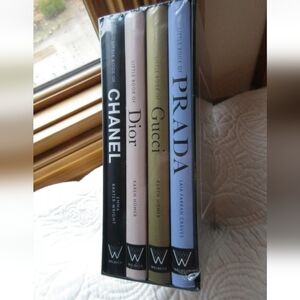 Prada, Gucci, Dior, and Chanel Book Set - Black, Pink, Cream, Blue